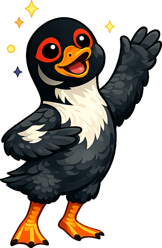 Vigdis mascot waving hello